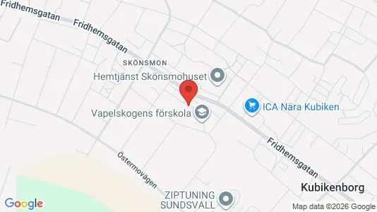 Lägenheter att hyra i Sundsvall - kort over placeringen
