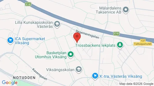 Lägenheter att hyra i Västerås - kort over placeringen