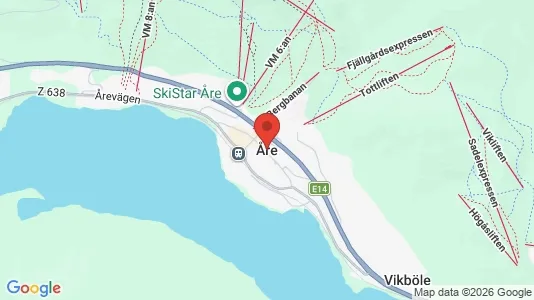 Hus att hyra i Åre - kort over placeringen
