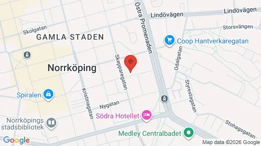 Lägenheter att hyra i Norrköping - kort over placeringen