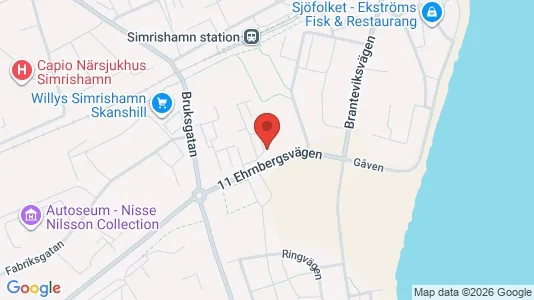 Lägenheter att hyra i Simrishamn - kort over placeringen