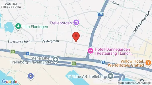 Lägenheter att hyra i Trelleborg - kort over placeringen