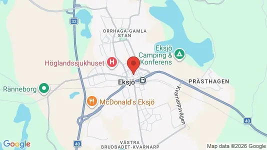 Lägenheter att hyra i Eksjö - kort over placeringen