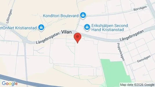Lägenheter att hyra i Kristianstad - kort over placeringen