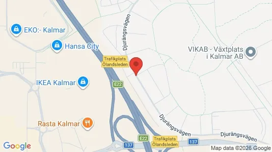 Lägenheter att hyra i Kalmar - kort over placeringen