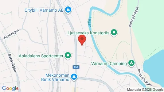Lägenheter att hyra i Värnamo - kort over placeringen