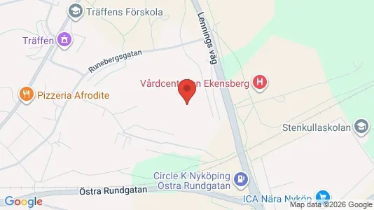 Lägenheter att hyra i Nyköping - kort over placeringen