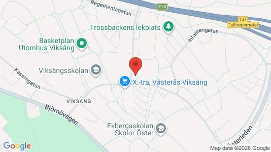 Lägenheter att hyra i Västerås - kort over placeringen