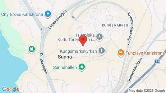 Lägenheter att hyra i Karlskrona - kort over placeringen