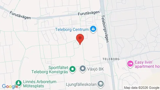 Lägenheter att hyra i Växjö - kort over placeringen