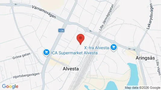 Lägenheter att hyra i Alvesta - kort over placeringen
