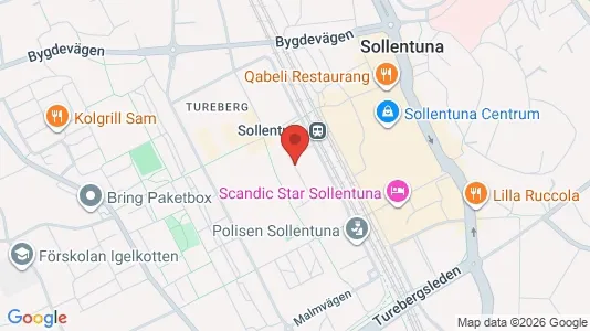 Lägenheter att hyra i Sollentuna - kort over placeringen