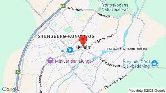 Rum att hyra i Ljungby - kort over placeringen