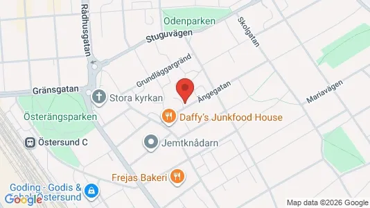 Lägenheter att hyra i Östersund - kort over placeringen