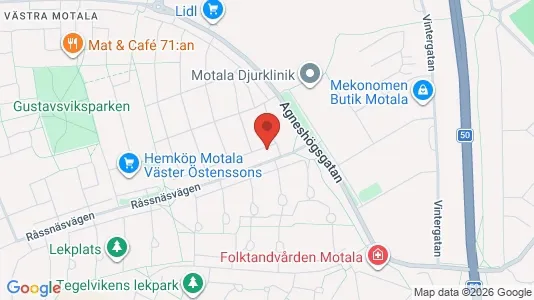 Lägenheter att hyra i Motala - kort over placeringen