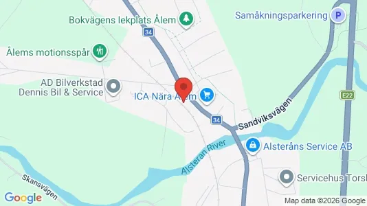 Lägenheter att hyra i Mönsterås - kort over placeringen