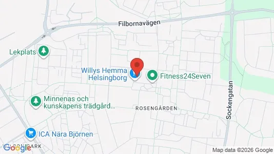 Lägenheter att hyra i Helsingborg - kort over placeringen