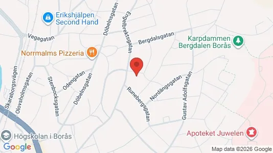 Lägenheter att hyra i Borås - kort over placeringen