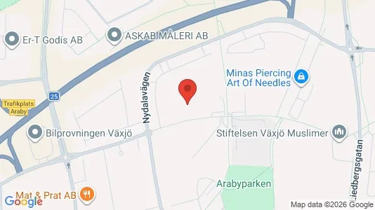 Lägenheter att hyra i Växjö - kort over placeringen