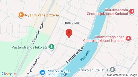 Lägenheter att hyra i Karlstad - kort over placeringen