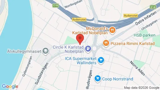 Lägenheter att hyra i Karlstad - kort over placeringen