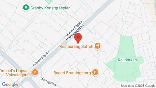 Lägenheter att hyra i Uppsala - kort over placeringen