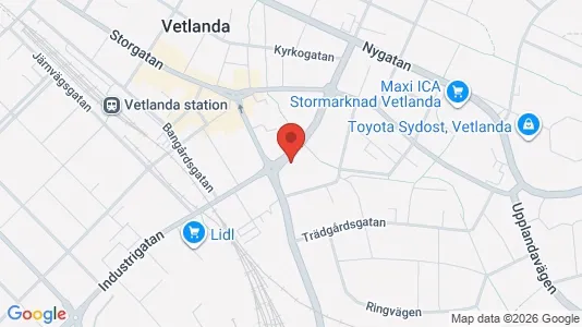 Lägenheter att hyra i Vetlanda - kort over placeringen