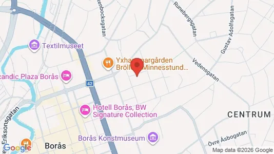 Lägenheter att hyra i Borås - kort over placeringen
