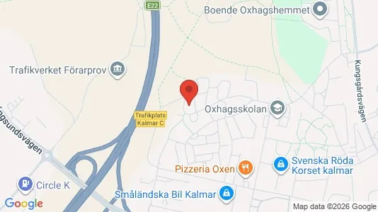 Lägenheter att hyra i Kalmar - kort over placeringen