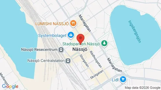 Lägenheter att hyra i Nässjö - kort over placeringen