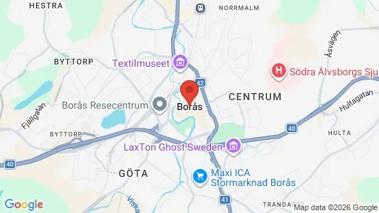 Rum att hyra i Borås - kort over placeringen