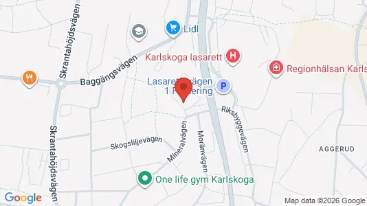 Rum att hyra i Karlskoga - kort over placeringen