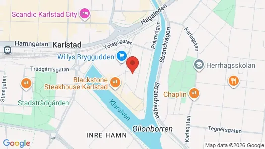 Lägenheter att hyra i Karlstad - kort over placeringen