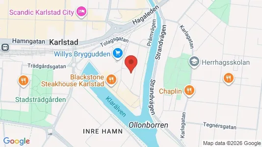 Lägenheter att hyra i Karlstad - kort over placeringen