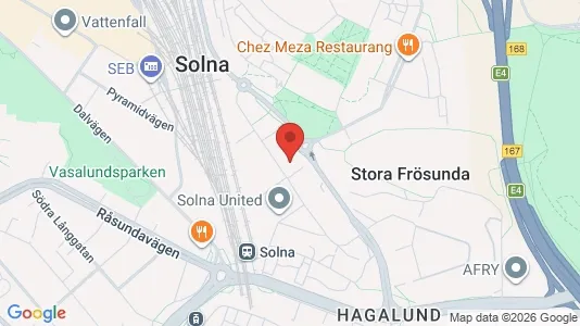 Lägenheter att hyra i Solna - kort over placeringen