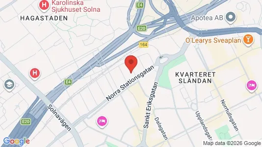 Lägenheter att hyra i Vasastan - kort over placeringen