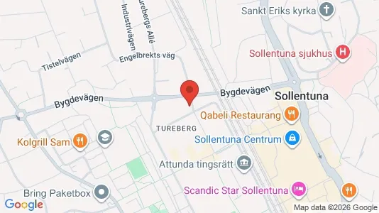 Lägenheter att hyra i Sollentuna - kort over placeringen