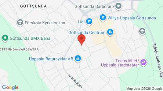 Lägenheter att hyra i Uppsala - kort over placeringen