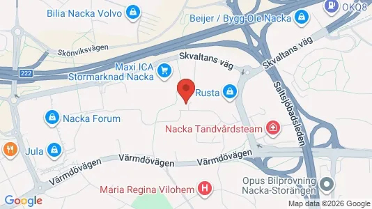 Lägenheter att hyra i Nacka - kort over placeringen