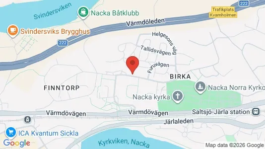 Lägenheter att hyra i Nacka - kort over placeringen