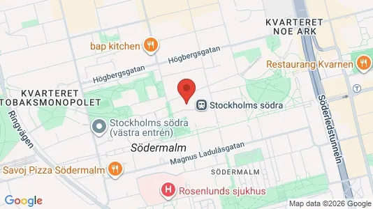 Lägenheter att hyra i Södermalm - kort over placeringen