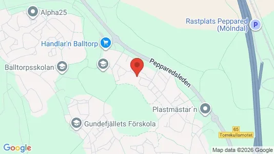 Lägenheter att hyra i Mölndal - kort over placeringen