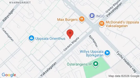 Lägenheter att hyra i Uppsala - kort over placeringen