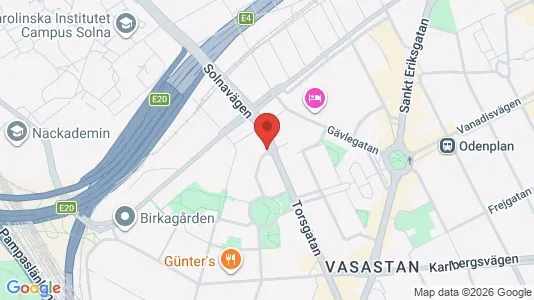 Lägenheter att hyra i Vasastan - kort over placeringen