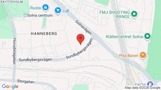 Lägenheter att hyra i Solna - kort over placeringen