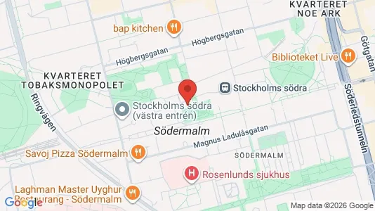 Lägenheter att hyra i Södermalm - kort over placeringen