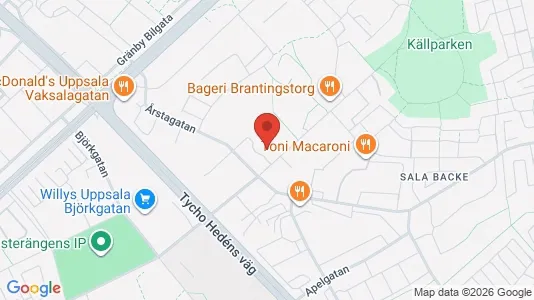 Lägenheter att hyra i Uppsala - kort over placeringen