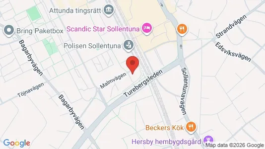 Lägenheter att hyra i Sollentuna - kort over placeringen