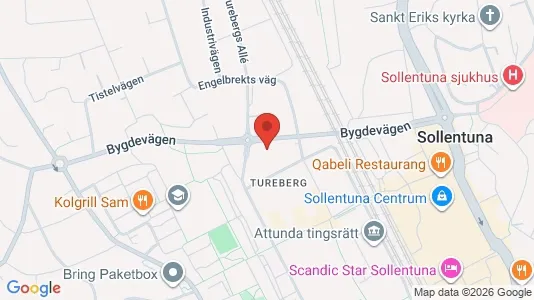Lägenheter att hyra i Sollentuna - kort over placeringen