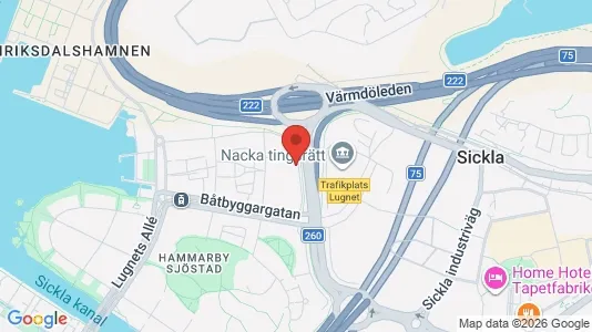 Lägenheter att hyra i Hammarbyhamnen - kort over placeringen